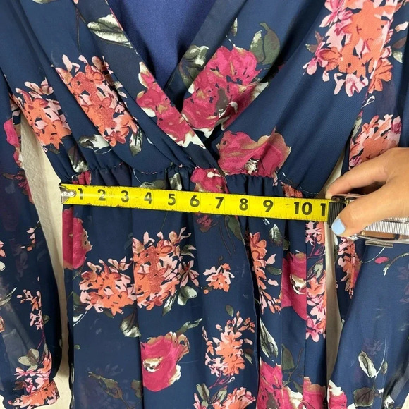 Lulus Pretty Pretender Navy Floral Print Dress sz M - Picture 12 of 15